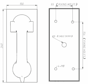 Drawing JR202-CB Montaje pared