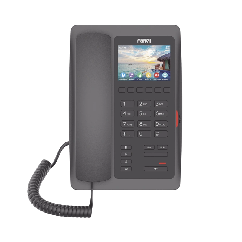 Teléfono IP WiFi Fanvil H5WB Negro para Hotelería – Gama Alta, Pantalla a Color, PoE y Audio HD - Image 1